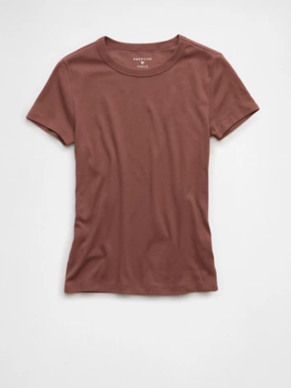American Eagle Rust Brown Fitted Crewneck T-Shirt – Medium